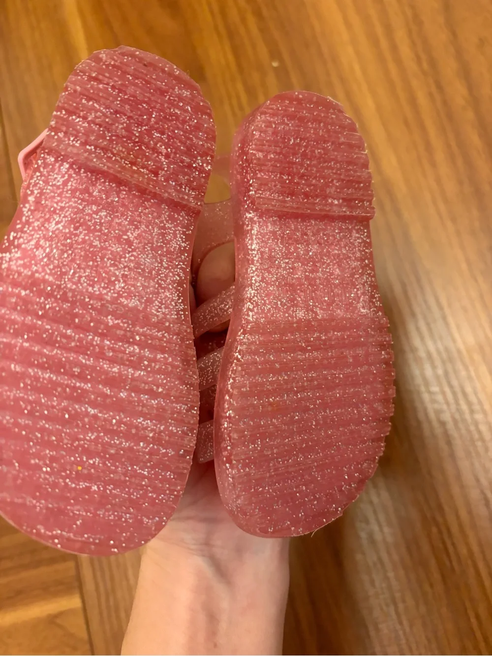 Mini Melissa Glitter Jelly Sandals in Pink (size 6, but run small!)